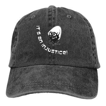 Washed Men s Baseball Cap It s An Injustice Trucker Snapback Caps Dad Hat Calimero Cartoon Animation Golf Hats Adjustable чёрный