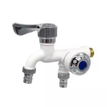 Washing Machine Faucet With One Inlet And Two Outlets, Plastic Mop Pool, Balcony, Bathroom, Multifunctional Dual Mouth Quick Ope оранжевый