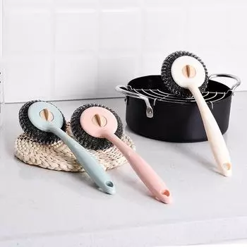 Washing Pots, Washing Dishes, Washing Dishes, Washing Pots, Brushes, Kitchen Pot Brushes, Household Long-Handled Cleaning Brushes, Steel Wire Balls