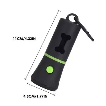Waste Bags Dispenser Flashlight Poop Connection Holder Cleaning Garbage Carrier Pick-Up Pendant Outdoor Equipment Dog чёрный