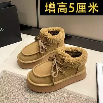Wasteland Xiaoxiang velvet snow boots women s 2024 winter new platform fashion retro casual cotton shoes 35