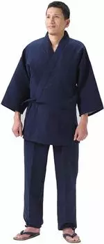 Watanosato Double Weave Samue Cotton Сделано в Куруме Сделано в Японии Холодная 100% (М, ВМС) тёмно-синий