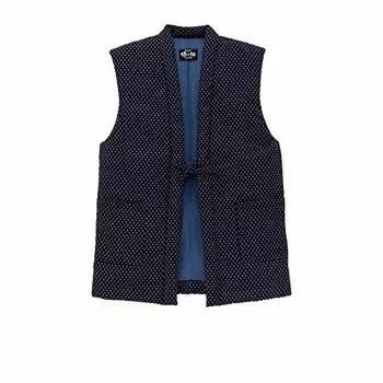Watanosato Made in Japan Sleeveless Kurume woven cotton Poncho Unisex Chanchanko, Hanten,