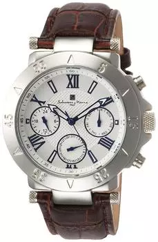 Watch 10 ATM Water Resistant Genuine Imported Product Brown [Salvatore Mara] Multi-Calendar SM14118S-SSWH Men s