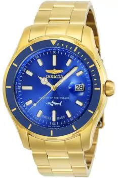 Часы 25811 Pro Diver 44 мм из нержавеющей стали с золотым синим циферблатом 515 кварцевое золото [Invicta] мужские [Товар]