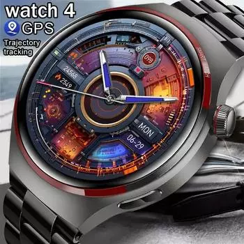 Watch 4 Pro Smart Watch 1,53 дюйма NFC GPS 300 мАч аккумулятор беспроводная зарядка трекер 360*360 HD экран мужские умные часы Bluetooth вызов