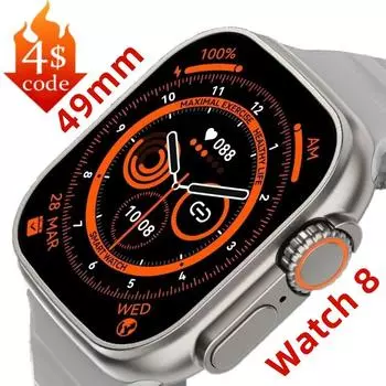 Watch 8 Ultra Series 8 Смарт-часы для мужчин Gps Nfc Смарт-часы водонепроницаемые спортивные часы с функцией беспроводной зарядки для Android Ios With Original Box
