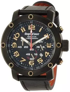 Часы 8ght Star Black Dial Stainless Steel Quartz 46MM Оригинальная гарантия [Angel Clover] NES46BBG-BKL Мужские