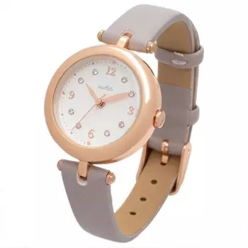 Watch Analog Leather Strap Simple Lightweight Flat Crown Pimaru Gray [Fieldwork] Women s JN036-2