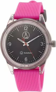 Watch Analog Smile Solar Waterproof Urethane Belt Gray x Pink [Citizen Q&Q] RP10-010 Women s