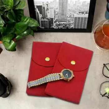 Сумка для часов, износостойкая, устойчивая к царапинам, ударопрочная, с кнопкой, короткая, бархатная, с защелкой, портативная, для упаковки ювелирных изделий, для ежедневного использования синий