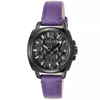 Watch Boyfriend Mini Black Dial Stainless Steel Quartz 32MM Watch 14502040 Purple [Coach] Women s [Item]