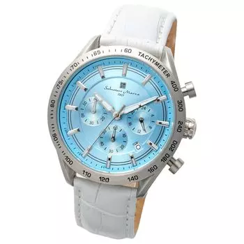 Часы Business Analog Chronograph Black Quartz с крестом для часов SSBL [Salvatore Marra] Мужские [Продукт]