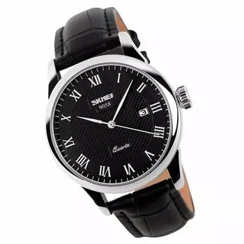 Watch Business Arm Watch Waterproof Black Leather Belt Quartz Analog Stylish Classic Casual Simple Date Day of the Week Lightweight Watch Day Present