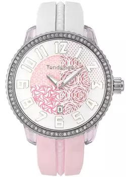Watch CRAZY Medium Dial Stainless Steel Mineral Glass Quartz Watch TY930065 White [Tendence] White/Pink 42.5MM Women s [Item]