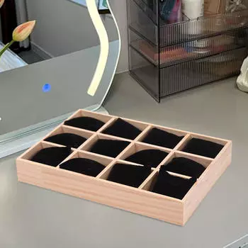 Watch Display Organizer Bracelet Holder Box Storage Tray for Jewelry Store Black Velvet