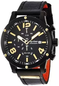 Watch Exventure Black Dial Stainless Steel Quartz 46MM Regular Warranty [Angel Clover] EVC46BBK-BK Men s
