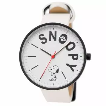 Watch Field Work Analog Snoopy Typo Leather Leather Strap White Dial White [Field Work] PNT012-1 Women s белый