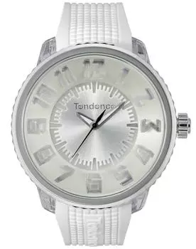 Watch FLASH White Dial Stainless Steel Mineral Glass Quartz 51MM Watch TY532003 [Tendence] [Item]