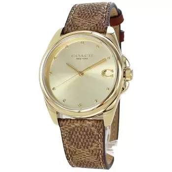 Watch Greyson Leather Watch Leather Strap Signature Pattern 14504111 [Coach] Women s [Item]