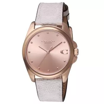 Watch GREYSON Pink Dial Stainless Steel Quartz 36MM Watch 14504113 Silver [Coach] Women s [Item]