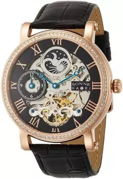 Часы H013 с черным циферблатом из нержавеющей стали с автоматическим заводом 44 мм [Sonne] H013PGZ-BK мужские