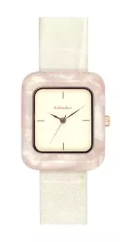 Watch Kalanchoe Square Acetic Bezel Watch WH White [Follow] H05022A-1 Women s белый
