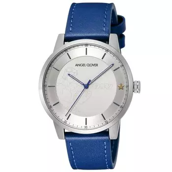 Watch Kinnikuman Collaboration Model Collaboration Silver Dial Stainless Steel Quartz 42MM Genuine Warranty Blue [Angel Clover] KIN42S-TE Men s