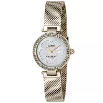 Часы PARK White Pearl Dial Quartz Daily Waterproof Mineral Glass 25mm 14503512 Gold [Coach] Женские [Товар]