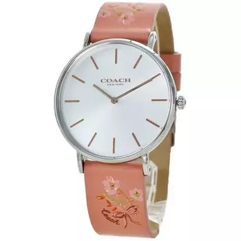 Watch PERRY Leather Strap Salmon Pink 14503295 [Coach] Women s [Item]
