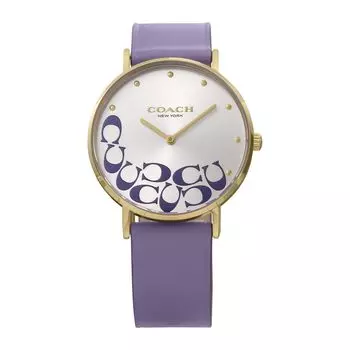 Watch PERRY Silver Dial Quartz Daily Waterproof Mineral Glass 36mm 14504134 Purple [Coach] Women s [Item]