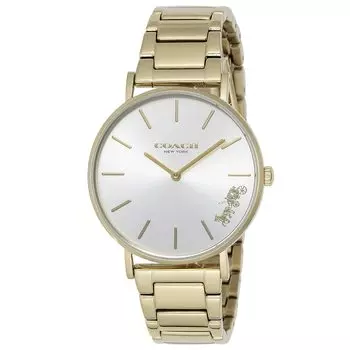 Watch PERRY Silver Dial Stainless Steel Mineral Glass Quartz 36MM Watch Accessories Watch Brand 14503345 Gold [Coach] Women s [Item]