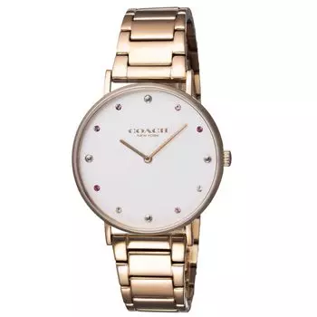 Watch PERRY White Dial Stainless Steel Mineral Glass Quartz Daily Waterproof 36MM China Watch 14503938 Gold [Coach] Women s [Item]