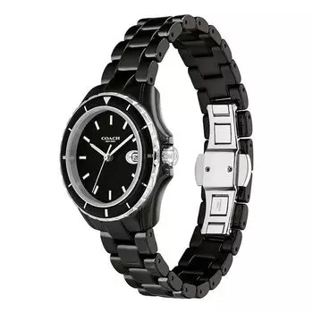Watch PRESTON Black Dial Ceramic Mineral Glass Quartz 32MM Watch Accessories Watch Brand 14503805 [Coach] Women s [Item]