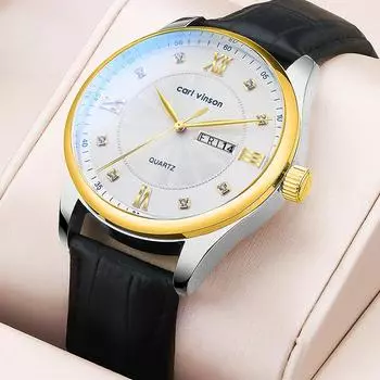 Watch Quartz Watch Dual Calendar Casual Belt Business Watch Waterproof Couple Watch