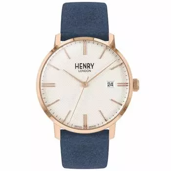 Часы REGENCY SUEDE Blue [HENRY LONDON] HL40-S-0358 Мужские белый
