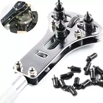 Инструмент для ремонта часов Водонепроницаемый винт Регулируемый открывалка для задней крышки Гаечный ключ для снятия Аксессуары для ремонта часов серебряный