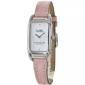 Watch Square Dial Pink Leather Watch Leather 14504040 [Coach] Women s [Item]