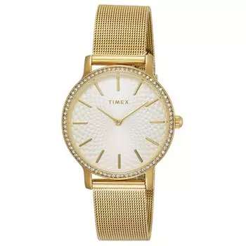 Watch Timex TRANSCEND Gold Dial Brass Mineral Glass Quartz Japanese Movement 34MM America Watch TW2V52200 [TIMEX] Women s [Item]
