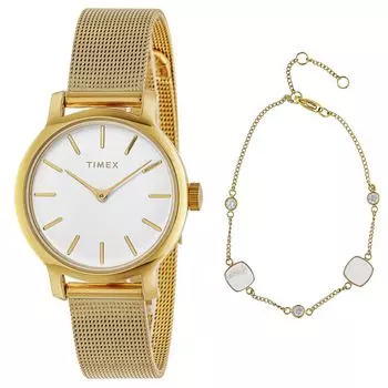 Watch Timex Trend Transcend White Dial Quartz 50M Waterproof Mineral Glass 31mm TWG063900 Gold [TIMEX] Women s [Item]