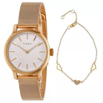 Watch Timex Trend Transcend White Dial Quartz 50M Water Resistant Mineral Glass 31mm TWG064100 Pink Gold [TIMEX] Women s [Item]