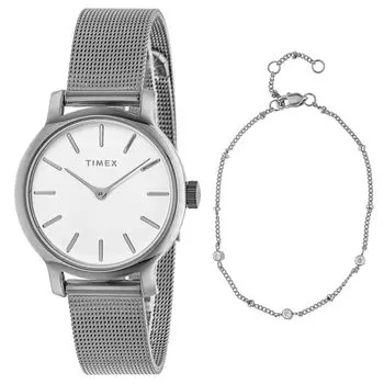 Watch Timex Trend Transcend White Dial Quartz 50M Waterproof Mineral Glass 31mm TWG064000 Silver [TIMEX] Women s [Item] белый