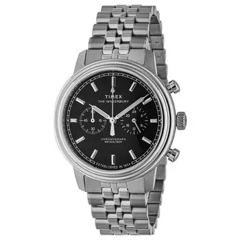 Watch Timex Waterbury TW2Y23400 Quartz 50M Waterproof Mineral Glass Black Dial Stainless Steel [TIMEX] Men s [Item] чёрный