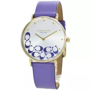 Watch Unisex Perry Purple Slim Watch Leather Strap 14504134 [Coach] Women s [Item]
