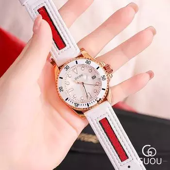 Watch Women s Belt Ribbon Fashion Trend Large Dial Women s Watch Casual Student Waterproof Calendar