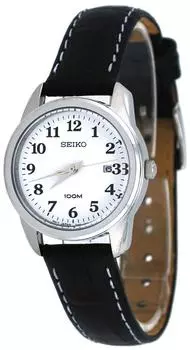 Watch Women Seiko SXDE77 Easy Rider Stainless Steel Case White Dial Leather Strap Dat [item]