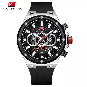 Часы Спортивные Мужские Часы Водонепроницаемые Кварцевые Часы Кольцо из Углеродного Волокна Многофункциональные Мужские Часы