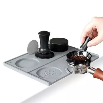 watchget Коврик для темперирования эспрессо Коврик для темперирования кофе Силиконовый подставка для инструмента для темперирования кофе Станция для темперирования Кофейная посуда Аксессуары Нескользящий Моющийся Серый 25 X 20 см