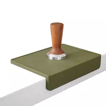 watchget Коврик для трамбовки кофе Коврик для трамбовки кофе Очень толстый коврик для трамбовки Термостойкий коврик для эспрессо Силиконовый защищает столы и держатели Оливковый