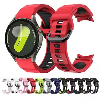 Watchstarp для Samsung Galaxy Watch 7 40 мм, спортивный двухцветный браслет для Galaxy Watch 4 5 6 40/44 мм, черно-красный ремешок Galaxy watch FE